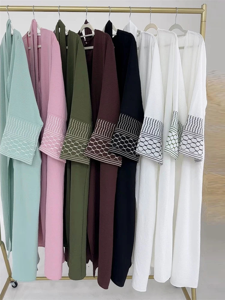 Ramadan Open Muslim Kimono Abaya Damen Dubai Islam Palestine Abayas For Women Kaftan Modest Dress Kebaya Robe Femme Musulmane