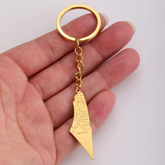 Vassago Map Keychain Stainless Steel Men Women Car Accessories Islamic Rune Pendant Jewish Jewelry Keyring Wholesale