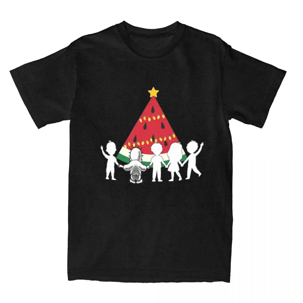 Watermelon Christmas T-Shirt palestine watermelon Harajuku T Shirts Classic Tshirt Beach 100 Cotton O-Neck Plus Size Top Tees