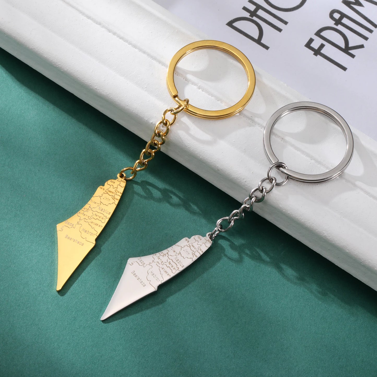 Vassago Map Keychain Stainless Steel Men Women Car Accessories Islamic Rune Pendant Jewish Jewelry Keyring Wholesale