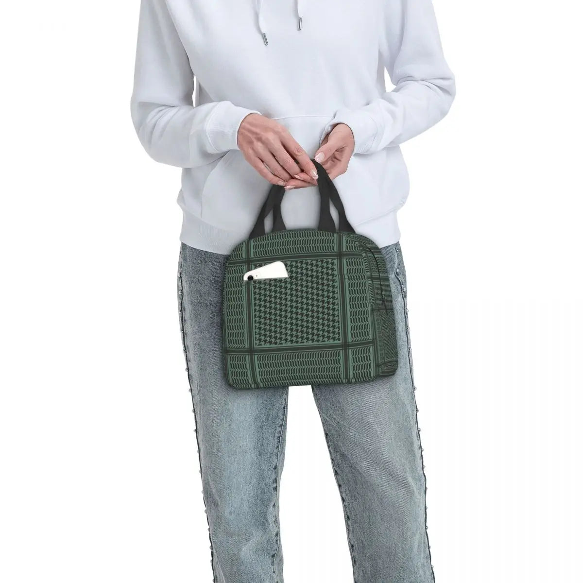 Shemagh Tactical Arabic Palestine Lunch Bags Insulated Bento Box Waterproof Lunch Tote Leakproof Picnic Bags for Woman Girl