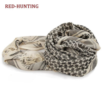 Tactical Hunting Scarf Military Shemagh Tactical Desert Keffiyeh Head Neck Scarf Arab Wrap with Tassel 43x43 inches