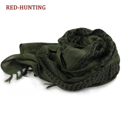 Tactical Hunting Scarf Military Shemagh Tactical Desert Keffiyeh Head Neck Scarf Arab Wrap with Tassel 43x43 inches