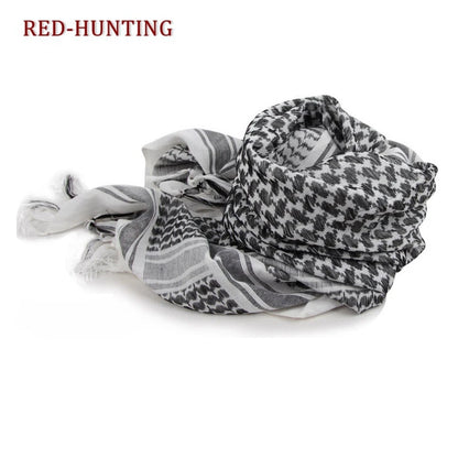 Tactical Hunting Scarf Military Shemagh Tactical Desert Keffiyeh Head Neck Scarf Arab Wrap with Tassel 43x43 inches