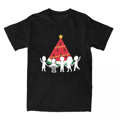 Watermelon Christmas T-Shirt palestine watermelon Harajuku T Shirts Classic Tshirt Beach 100 Cotton O-Neck Plus Size Top Tees