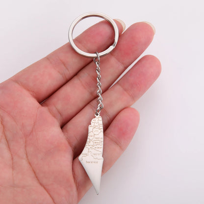 Vassago Map Keychain Stainless Steel Men Women Car Accessories Islamic Rune Pendant Jewish Jewelry Keyring Wholesale