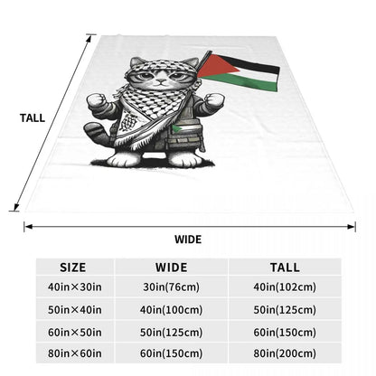 Palestine Keffiyeh Cat Blankets Flannel Print Portable Lightweight Throw Blanket for Sofa Office Rug Piece