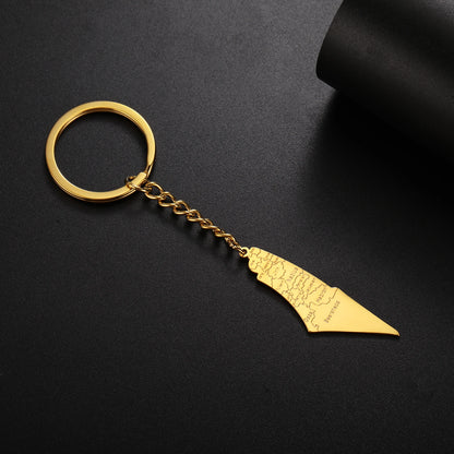 Vassago Map Keychain Stainless Steel Men Women Car Accessories Islamic Rune Pendant Jewish Jewelry Keyring Wholesale