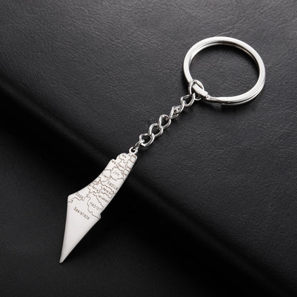 Vassago Map Keychain Stainless Steel Men Women Car Accessories Islamic Rune Pendant Jewish Jewelry Keyring Wholesale