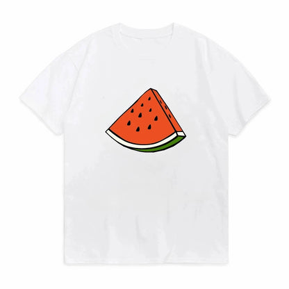 This is not a watermelon print print street fashion trend fun printed men's and women's all-purpose short-sleeved T-shirt