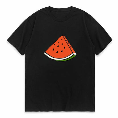 This is not a watermelon print print street fashion trend fun printed men's and women's all-purpose short-sleeved T-shirt